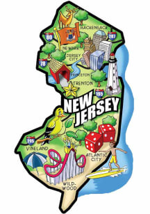 New Jersey Jersey State Shape Map Magnet