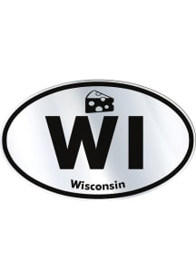 Wisconsin Cheese Oval Chrome Stickers