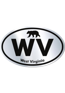 West Virginia Bear Oval Chrome Stickers