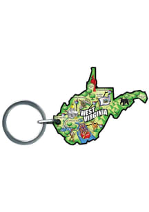 West Virginia State Shape Map Keychain