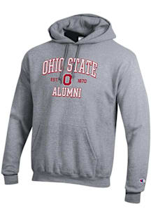 Champion Ohio State Buckeyes Mens Grey Est Alumni Powerblend Long Sleeve Hoodie