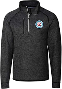 Cutter and Buck Chicago Fire Mens Charcoal Mainsail Long Sleeve Qtr Zip Pullover