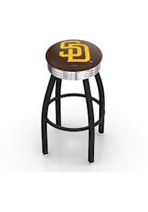 San Diego Padres 3 Ring Chrome Seat Pub Stool - Black