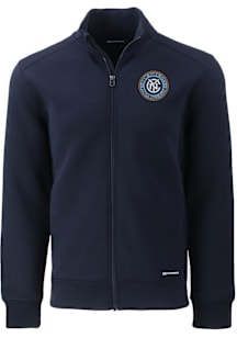 Cutter and Buck New York City FC Mens Navy Blue Roam Long Sleeve Zip