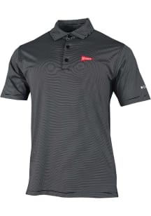 Columbia Nebraska Cornhuskers Mens Black Vault Heat Seal Double Hit Short Sleeve Polo