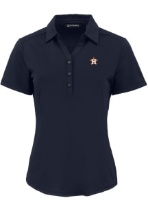 Cutter and Buck Houston Astros Womens Navy Blue Forge Eco Polo Short Sleeve Polo Shirt
