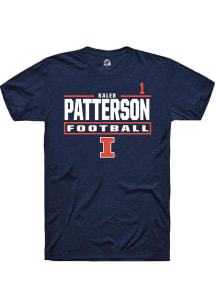 Kaleb Patterson Rally Mens Navy Blue Illinois Fighting Illini NIL Stacked Box Player T Shirt
