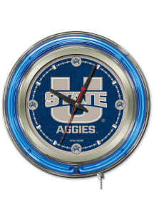 Utah State Aggies Double Neon Wall Clock