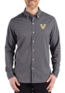 Cutter and Buck Vanderbilt Commodores Mens Black Skyline Long Sleeve Dress Shirt