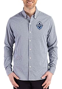 Cutter and Buck Vancouver Whitecaps FC Mens Navy Blue Skyline Long Sleeve Dress Shirt