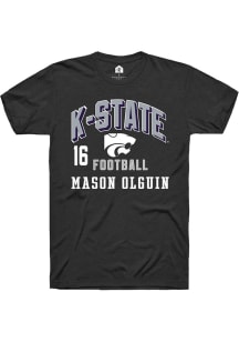 Mason Olguin Black K-State Wildcats NIL Arch Logo Short Sleeve T Shirt