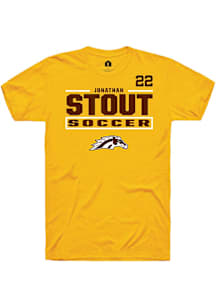 Jonathan Stout Western Michigan Broncos Gold NIL Stacked Box Short Sleeve Player T Shirt