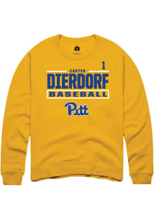 Carter Dierdorf Rally Mens Gold Pitt Panthers NIL Stacked Box Player Crew