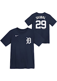 Tarik Skubal  Detroit Tigers Boys Navy Blue Home NN Short Sleeve T-Shirt