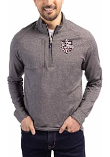 Cutter and Buck Indiana Hoosiers Mens Black 2025 CFP National Champions Adapt Eco Long Sleeve Qtr..