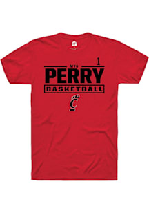 Mya Perry Cincinnati Bearcats Red NIL Stacked Box Short Sleeve Player T Shirt