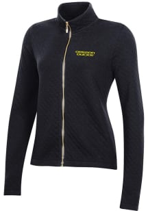 Womens Oregon Ducks Black Gear for Sports Relaxed Quilted Long Sleeve Full Zip Jacket