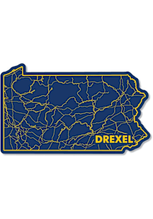 Drexel Dragons 3.5" Watershed State Rugged Stickers - Blue