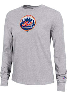 Champion New York Mets Womens Grey Core LS Tee