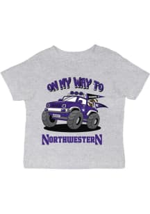 Infant Northwestern Wildcats Grey Vive La Fete On My Way Short Sleeve T-Shirt