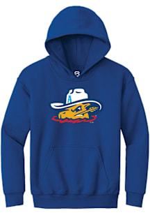 Summit Sportswear Amarillo Sod Poodles Youth Blue Primary Logo Long Sleeve Hoodie