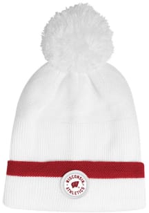 Wisconsin Badgers Under Armour Sideline Drive Pom Beanie Mens Knit Hat - White