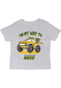 Vive La Fete North Dakota State Bison Infant On My Way Short Sleeve T-Shirt Grey