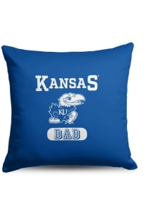 Kansas Jayhawks Dad 18x18 Throw Pillow - Blue