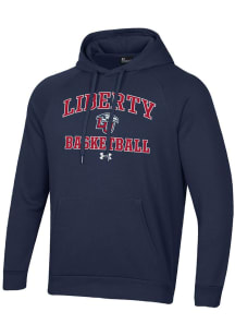 Under Armour Liberty Flames Mens Navy Blue Basketball Rival Long Sleeve Hoodie