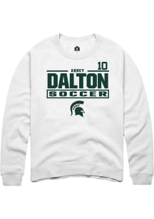 Abbey Dalton Rally Mens White Michigan State Spartans NIL Stacked Box Player Crew