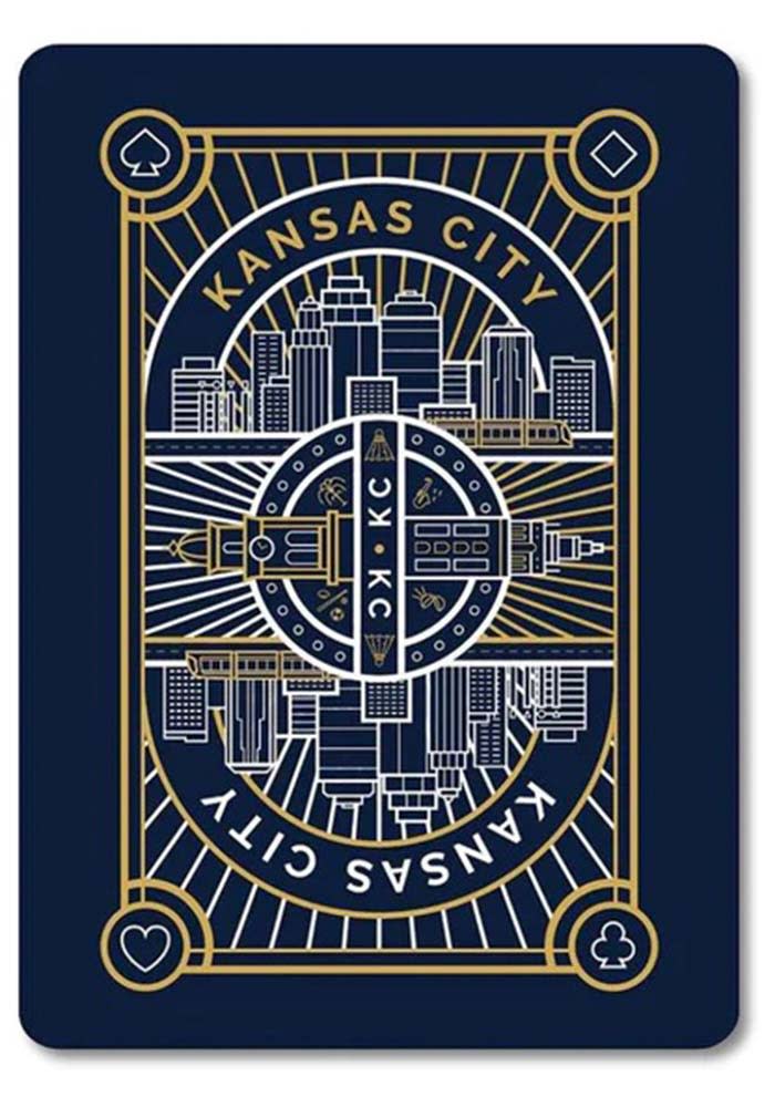 Kansas City Souvenir Kansas City Playing Cards Art Decoinspired Blue