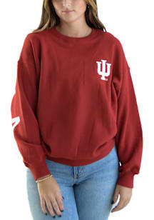 Gameday Social Indiana Hoosiers Womens Crimson Barkly Crew Sweatshirt