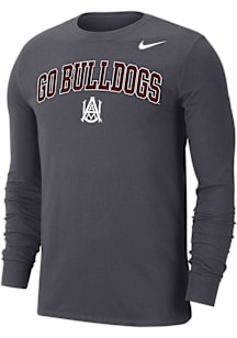 Nike Alabama A&M Bulldogs Anthracite DriFit Arch Name Logo Long Sleeve T Shirt