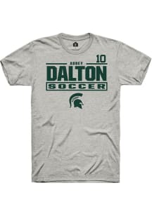 Abbey Dalton Rally Mens Ash Michigan State Spartans NIL Stacked Box Player T Shirt