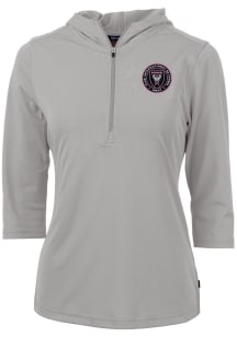 Cutter and Buck Inter Miami CF Womens Grey Virtue Eco Pique Hooded Sweatshirt