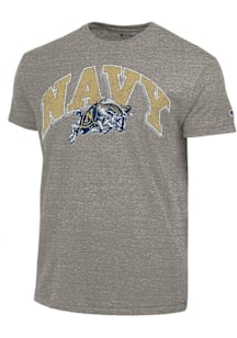 Champion Navy Midshipmen Grey DISTRESSED ARCH MASCOT Short Sleeve Fashion T Shirt