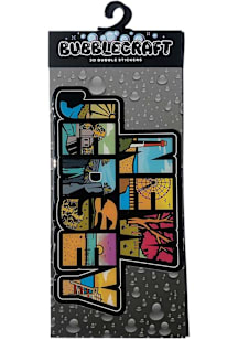 New Jersey Illustrated Letters Bubble Stickers - Black