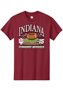 Fernando Mendoza Indiana Hoosiers Red Football NIL Caricatures Short Sleeve Player T Shirt