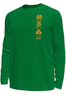 Under Armour Notre Dame Fighting Irish Green Football Football Icons Tech Stretch Long Sleeve T-Sh..