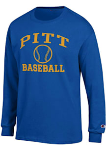 Mens Pitt Panthers Blue Champion Baseball Jersey Tee