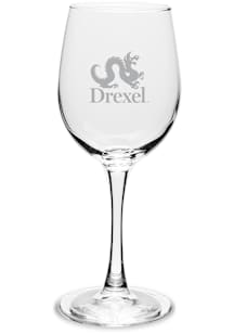 Drexel Dragons Team Logo Wine Glass - White