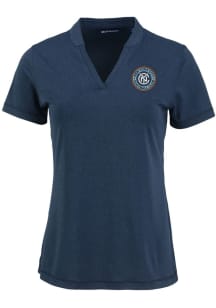 Cutter and Buck New York City FC Womens Navy Blue Forge Short Sleeve T-Shirt