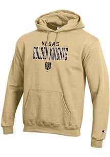Champion Vegas Golden Knights Mens Gold Stacked Team Logo Powerblend Long Sleeve Hoodie