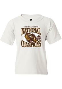 Summit Sportswear Western Michigan Broncos Youth White 2025 National Mens Hockey Champions Short S..