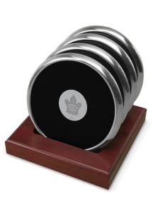 Toronto Maple Leafs Silver and Leather Coaster - Silver