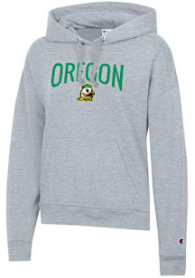 Champion Oregon Ducks Womens Grey Powerblend Hooded Sweatshirt