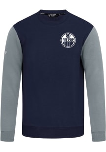 Levelwear Edmonton Oilers Mens Navy Blue Ultimate Response Long Sleeve Crew Sweatshirt