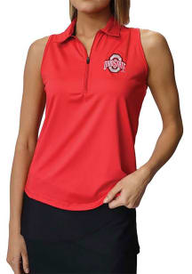 Womens Red Ohio State Buckeyes Active Polo Shirt