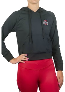 Ohio State Buckeyes Womens Black Block O Cropped Hooded Sweatshirt