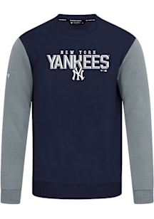 Levelwear New York Yankees Mens Navy Blue Ultimate Carve Long Sleeve Crew Sweatshirt